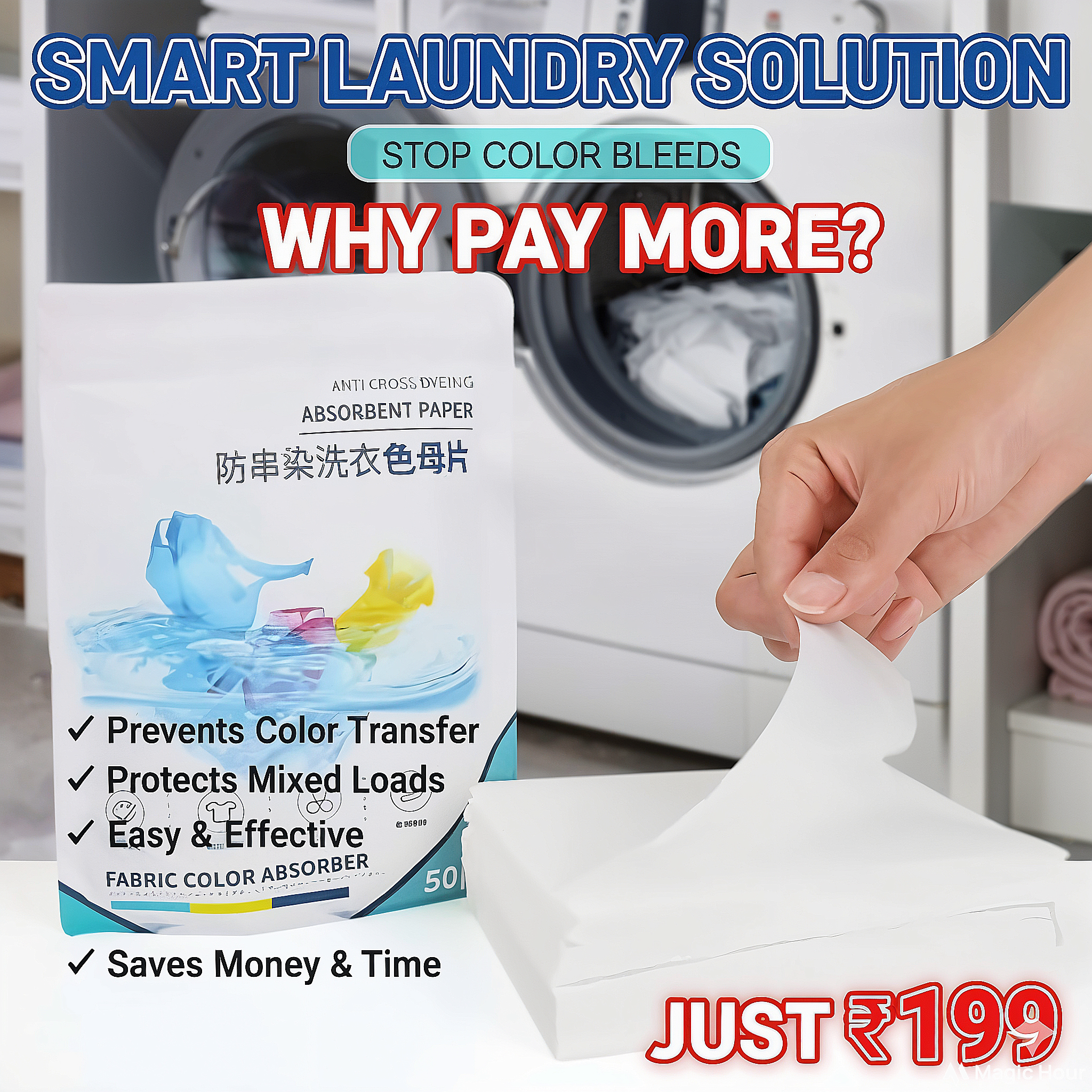 Absorbent Paper for Laundry