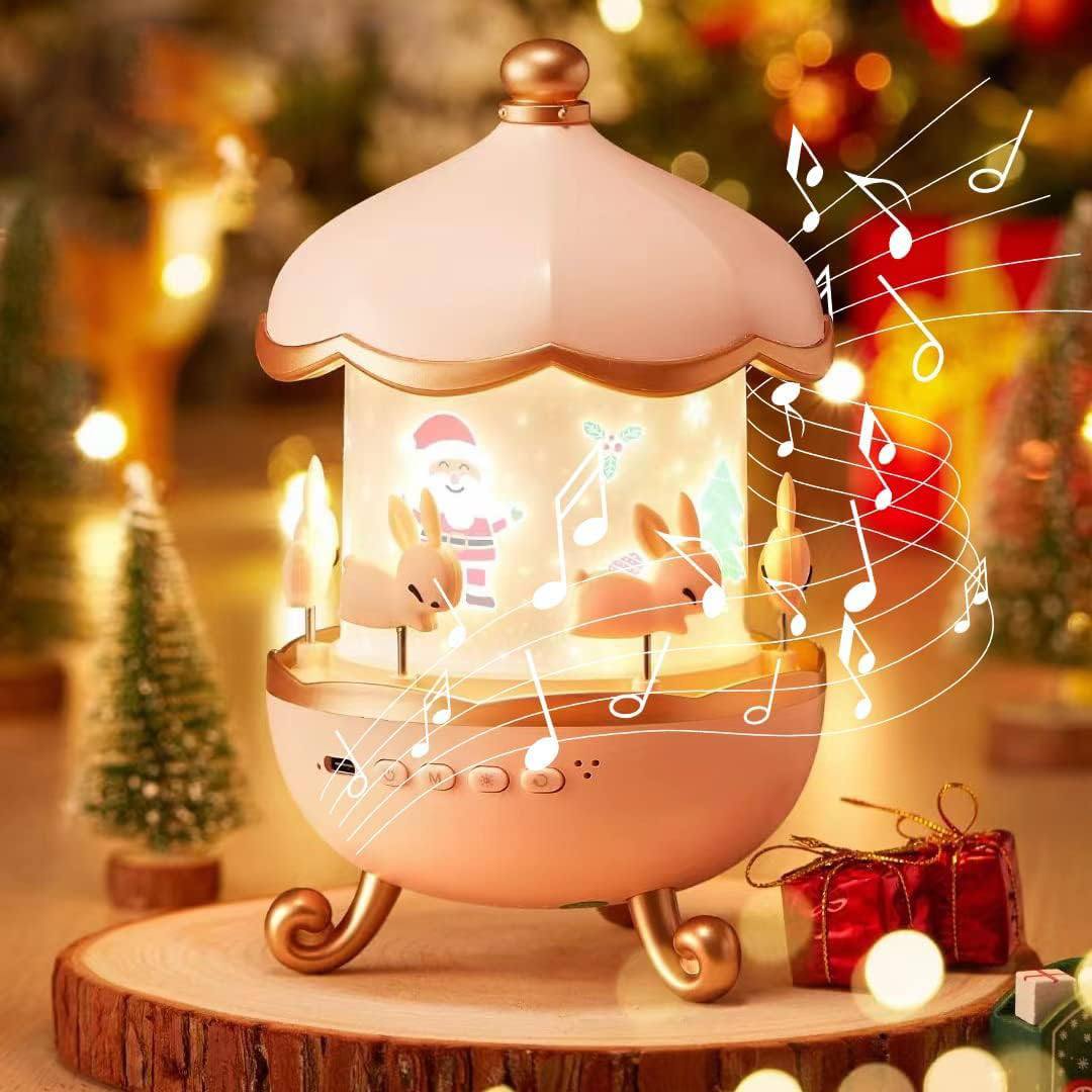 Musical Christmas Carousel Night Light