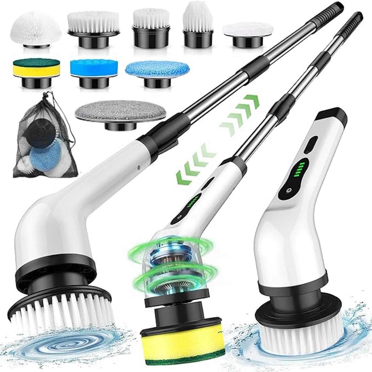 Electric Spin Scrubber Cleaning Brush Set