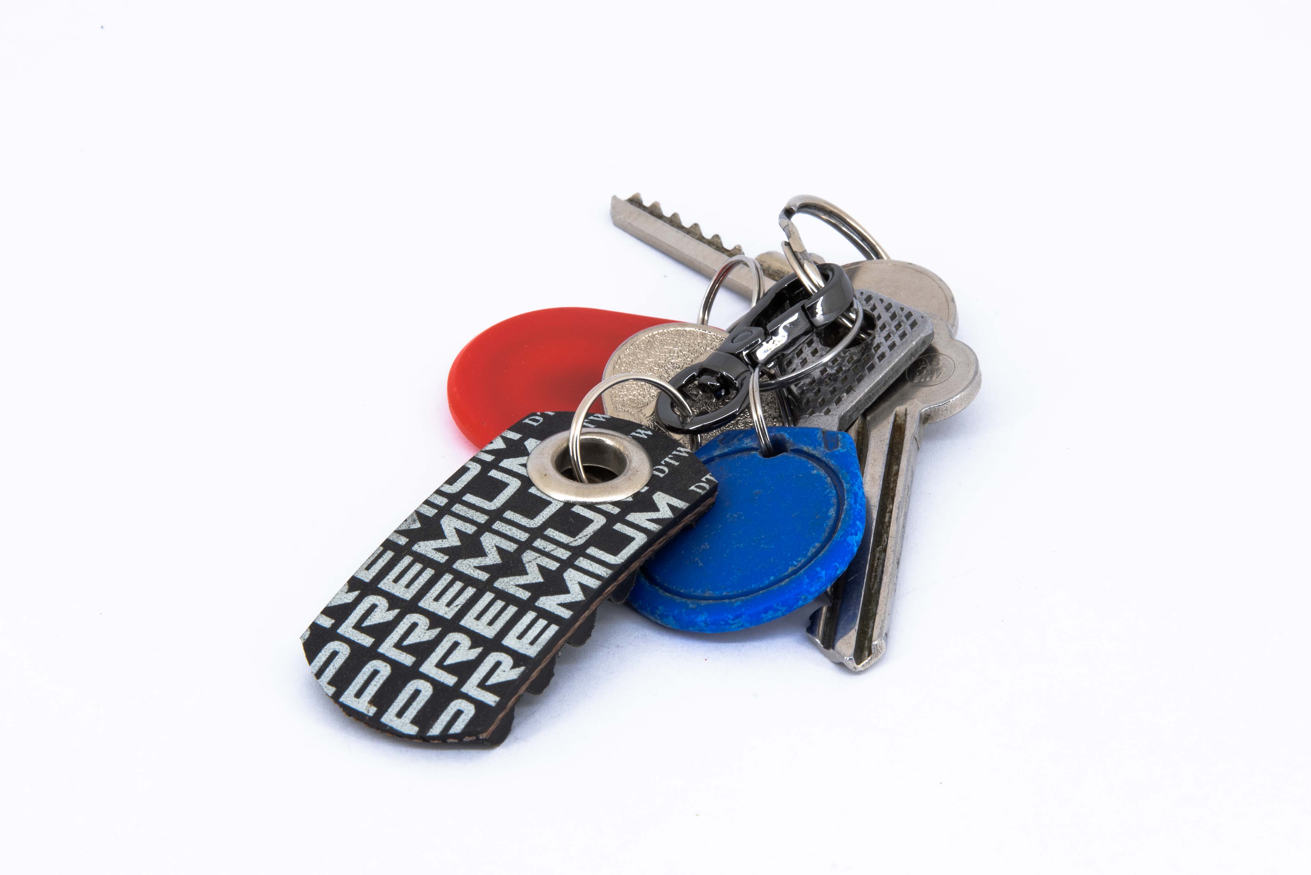 Keychain with markings from Engine Timing Belt