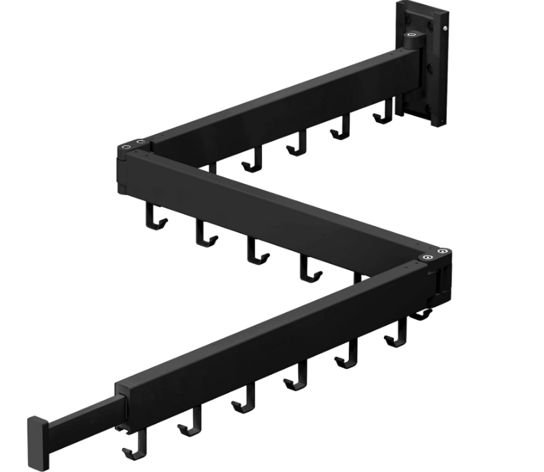 Wall Mounted Clothes Airer Clothes Airer Clothes for Laundry Space Saving Clothes Rack Retractable Dryer Rack for Laundry Foldable (3 Pin) Sandy Coating