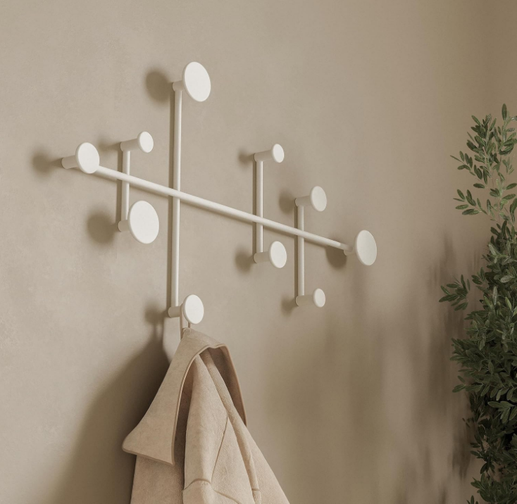 'Sval' Wall Wardrobe | Minimalist Coat Hook Design from Berlin | Modern Metal Wall-Mounted Coat Rack/Hooks | White
