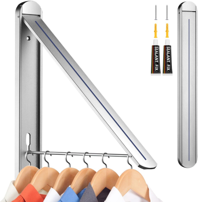 kuaguan Clothes Drying Rack Retractable Clothes Rack Laundry Room Organization and Storage Wall Mounted Folding Drying Rack Clothes Hanger for Drying Clothes Laundry Hanging Rack Indoor