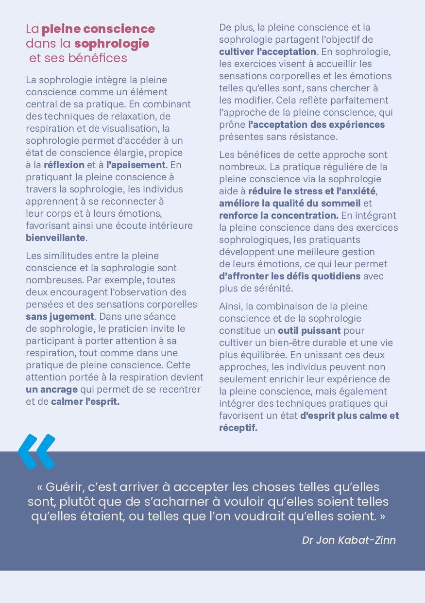 Sophro-pratique : pleine conscience