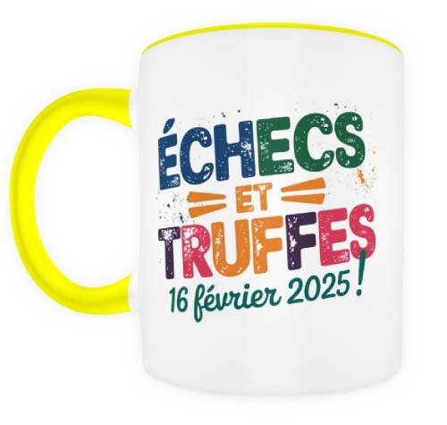 Mug Échecs et Truffes  ! jaune