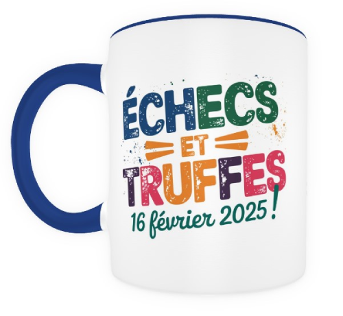 Mug Échecs et Truffes  ! bleu