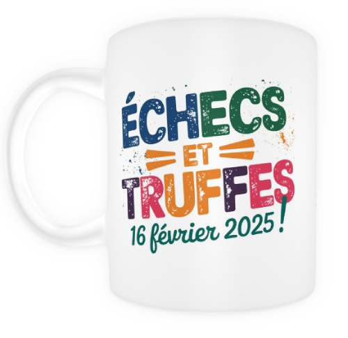 Mug Échecs et Truffes  ! blanc