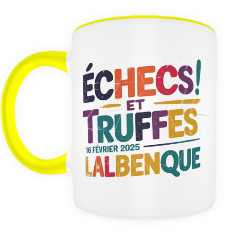 Mug Échecs et Truffes ! Lalbenque - jaune