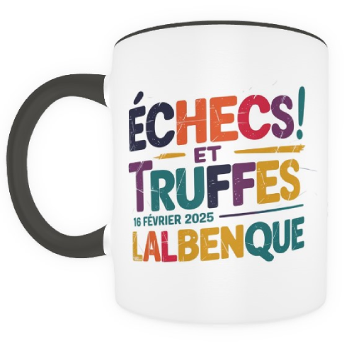 Mug Échecs et Truffes ! Lalbenque - noir