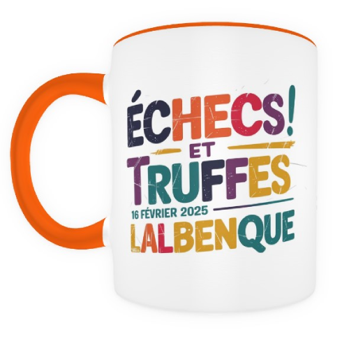 Mug Échecs et Truffes ! Lalbenque - orange