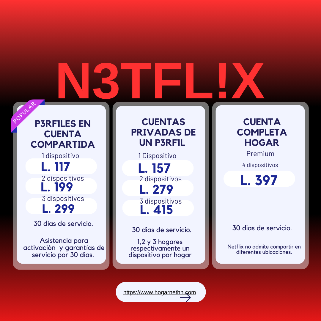 Planes de suscripción a Netflix