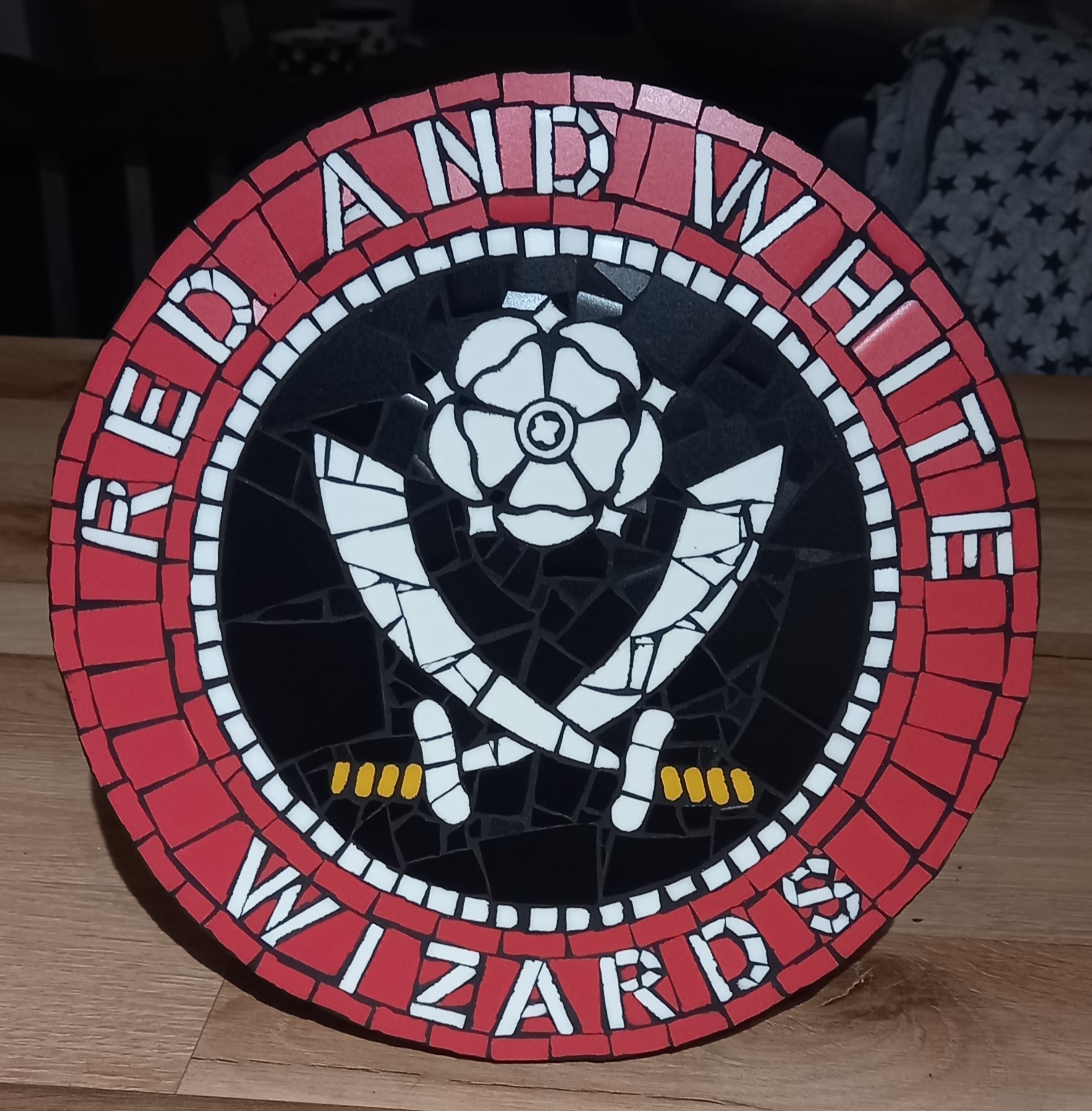 Sporting team memorabilia mosaic 