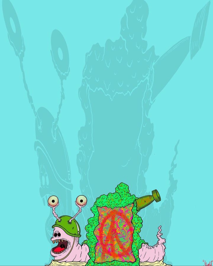 Budslug mosaic skateboard