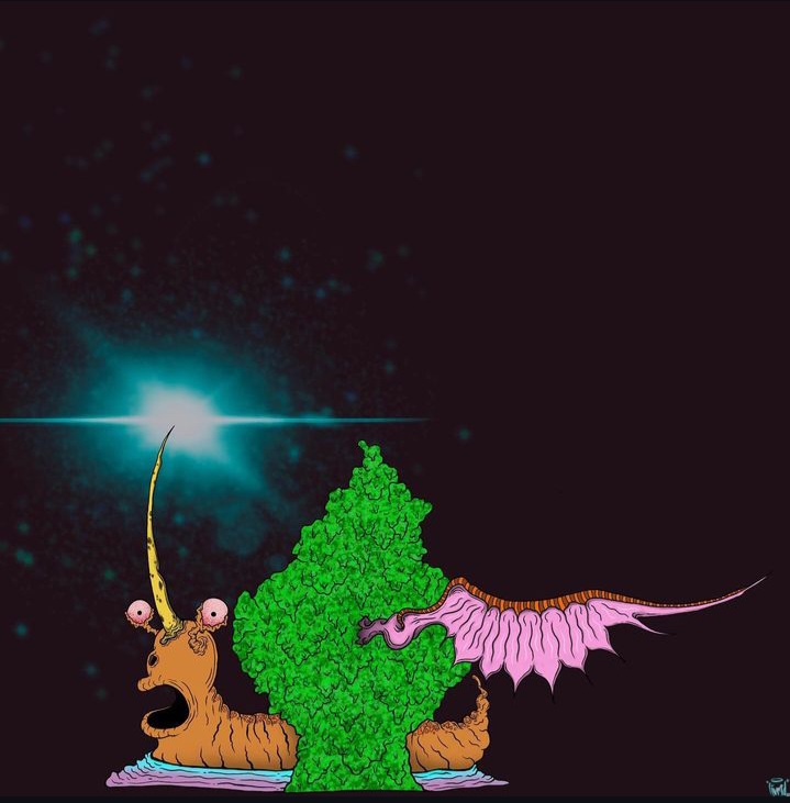 Budslug mosaic skateboard