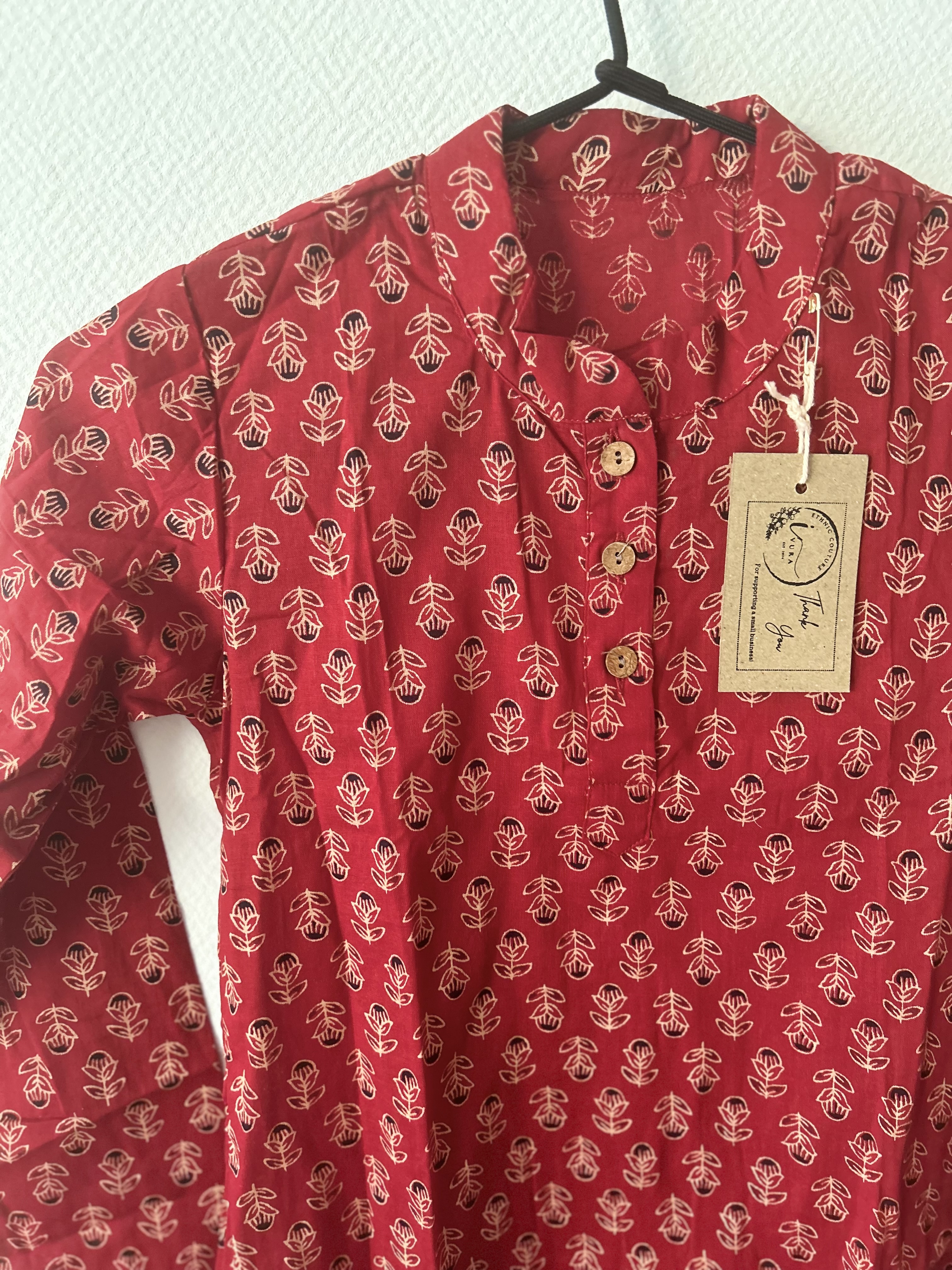 Red Ajarakh Print Kurta