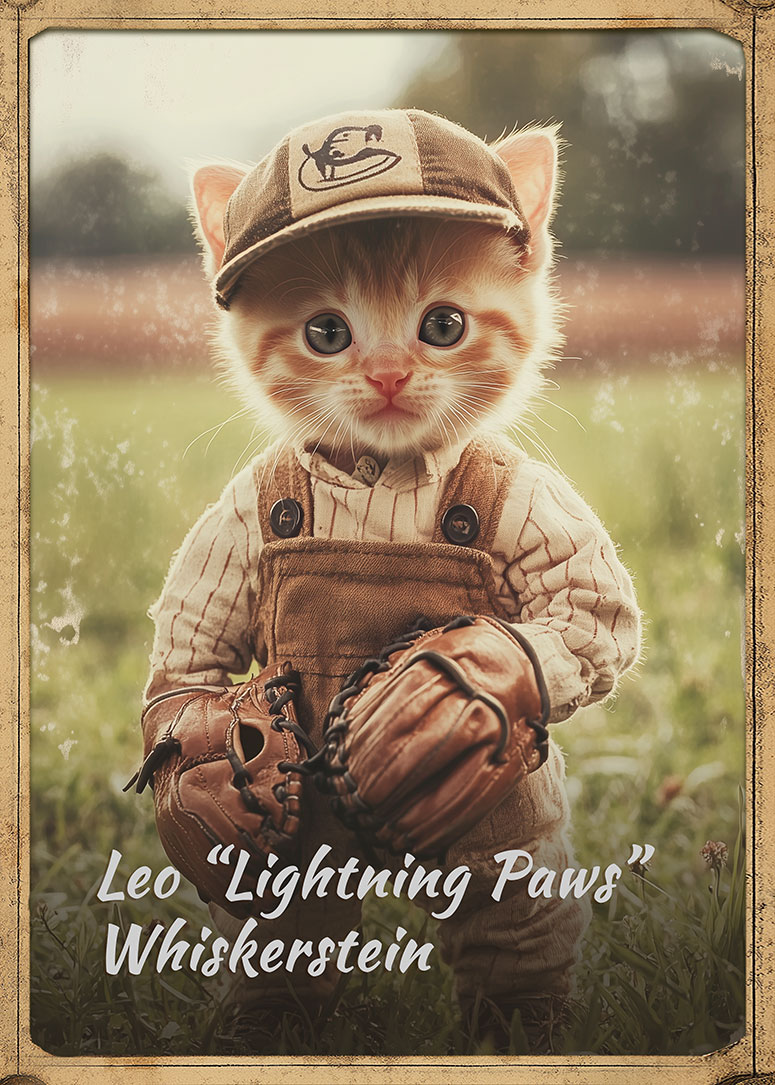 Vintage Cat Baseball Card