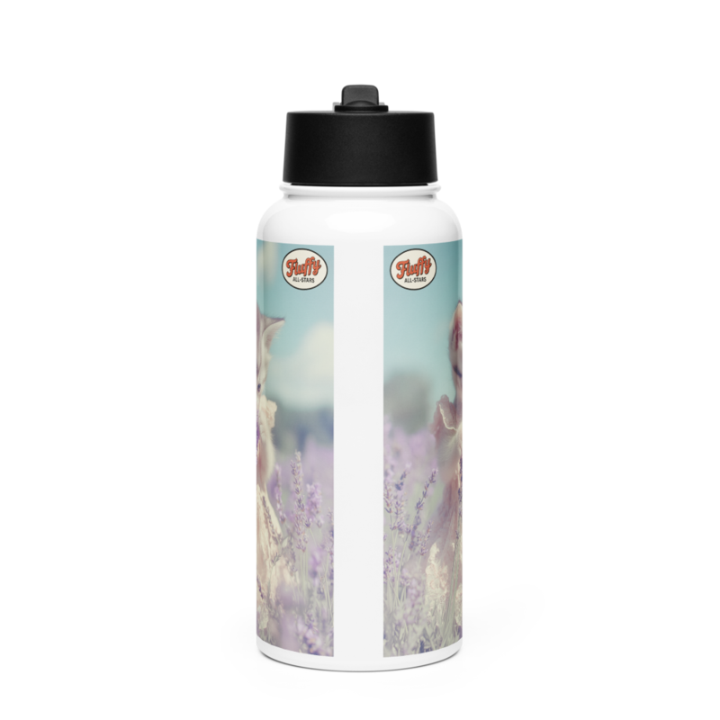 Stainless steel water bottle with a straw lid Heaven 01 Kitten