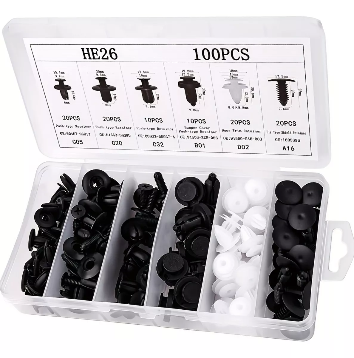 Kit com 100 Presilhas de Fixação Universal