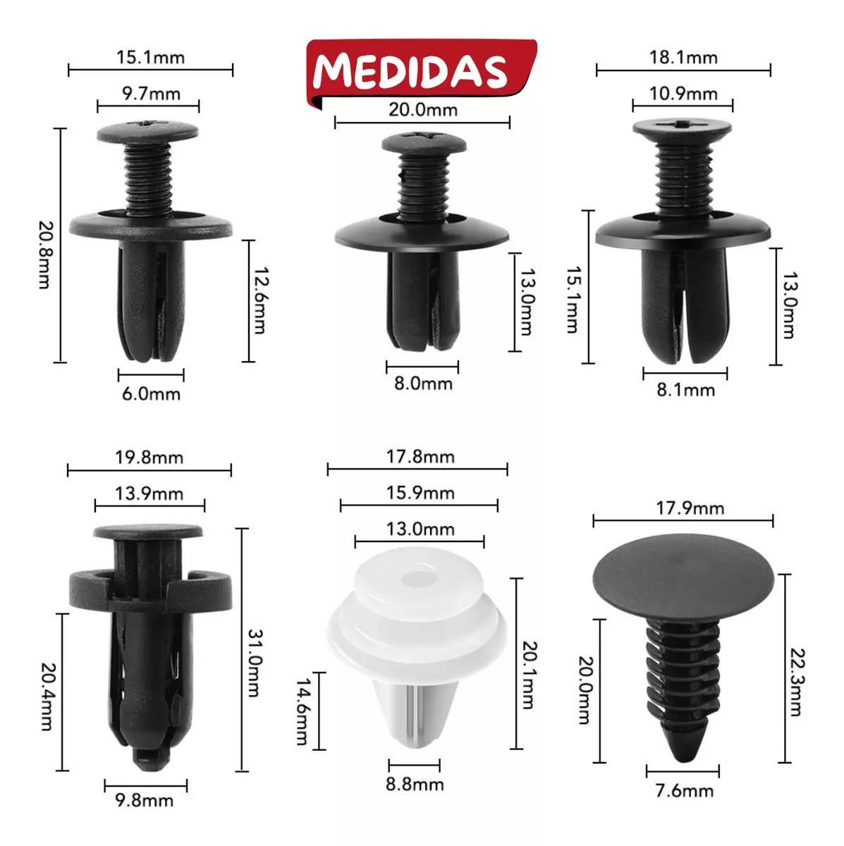Kit com 100 Presilhas de Fixação Universal