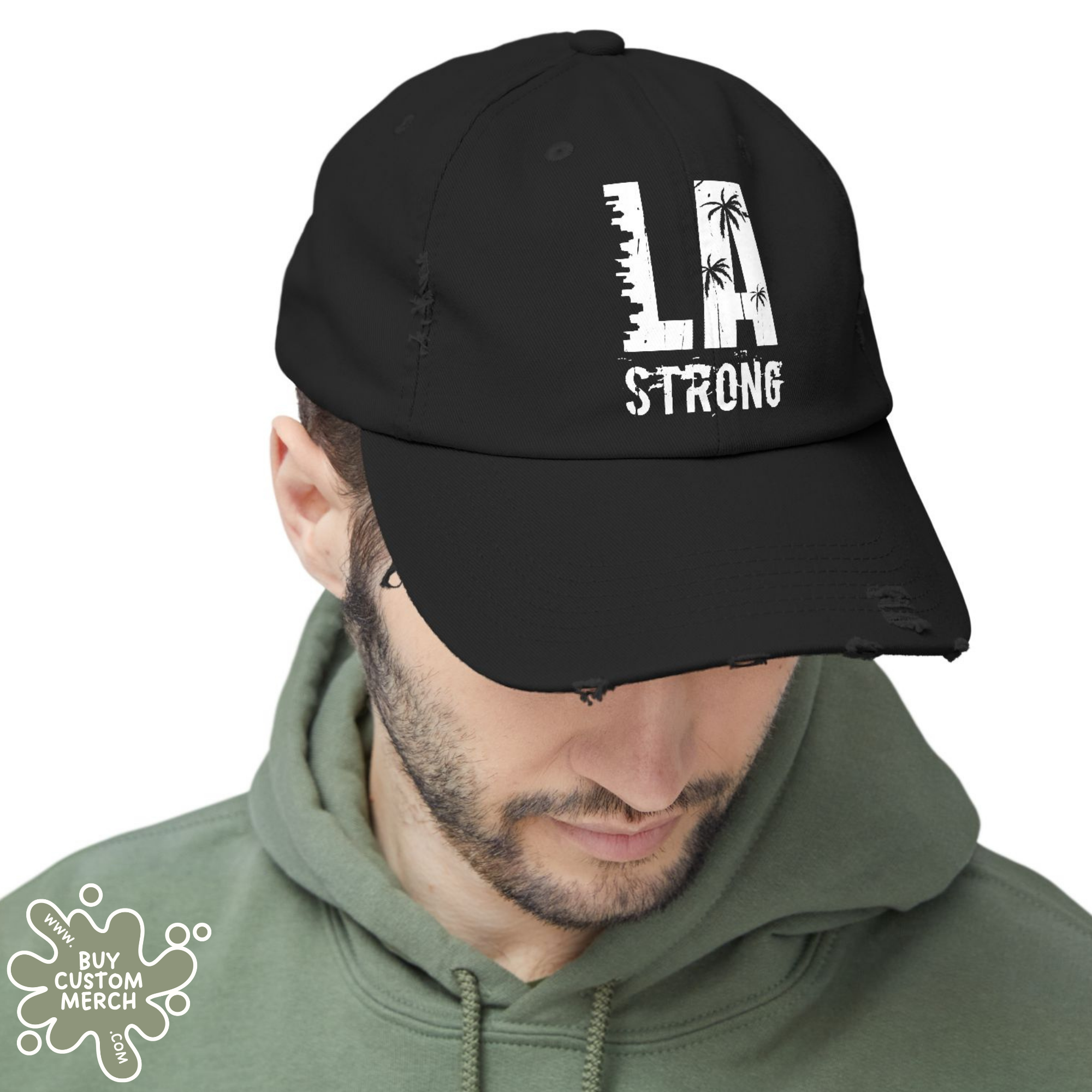LA Strong Distressed Unisex Cap - Casual Streetwear Hat for Men & Women