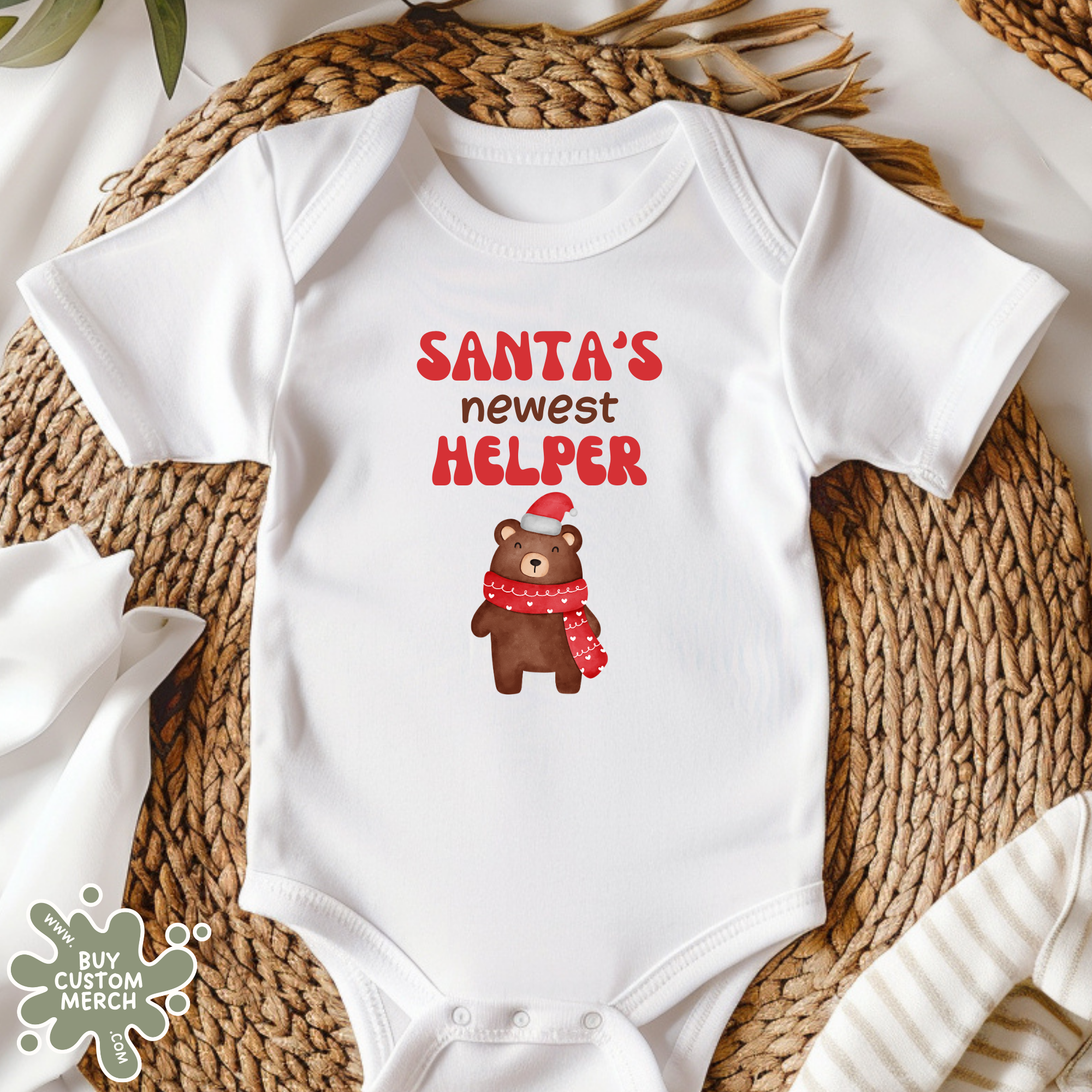 Santa's Newest Helper Baby Onesie