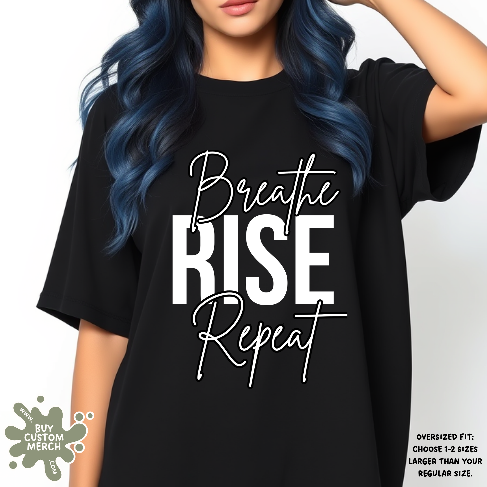 Breathe Rise Repeat T-Shirt - Motivational Unisex Graphic Tee for Men and Women