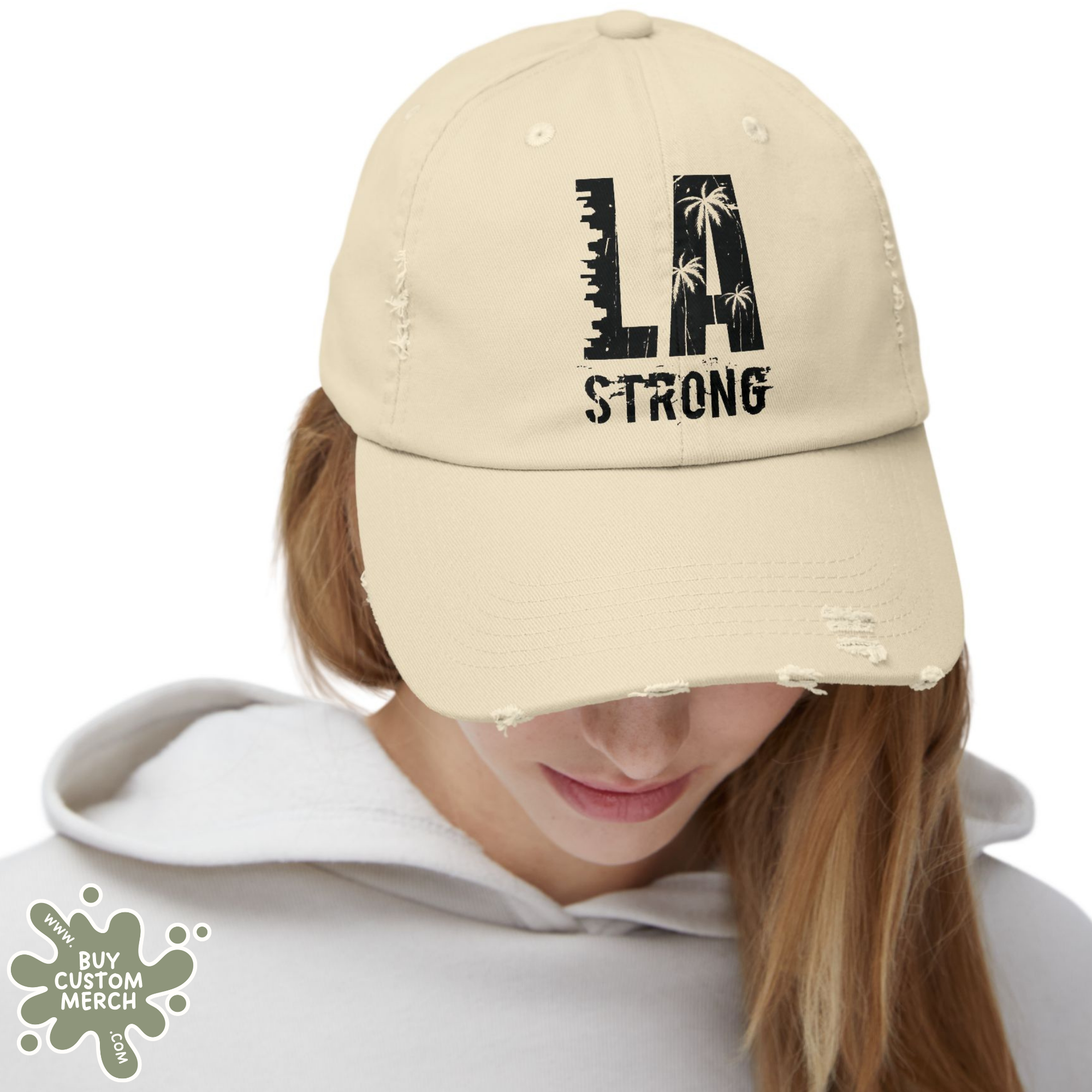 LA Strong Distressed Unisex Cap - Casual Streetwear Hat for Men & Women