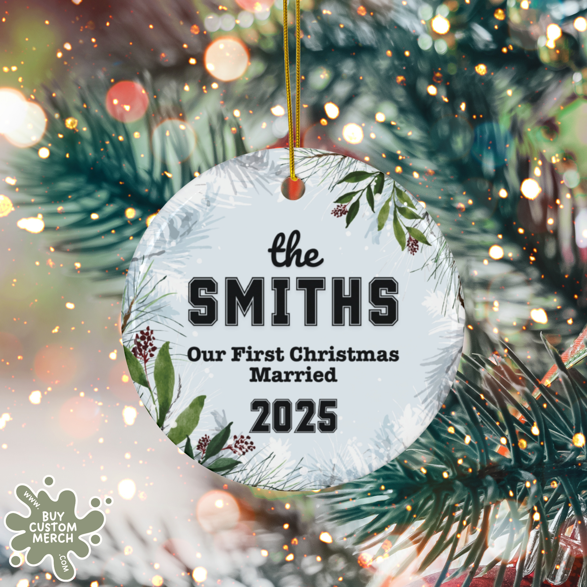 Personalized Family Christmas Ornament - Custom Last Name Holiday Ornament