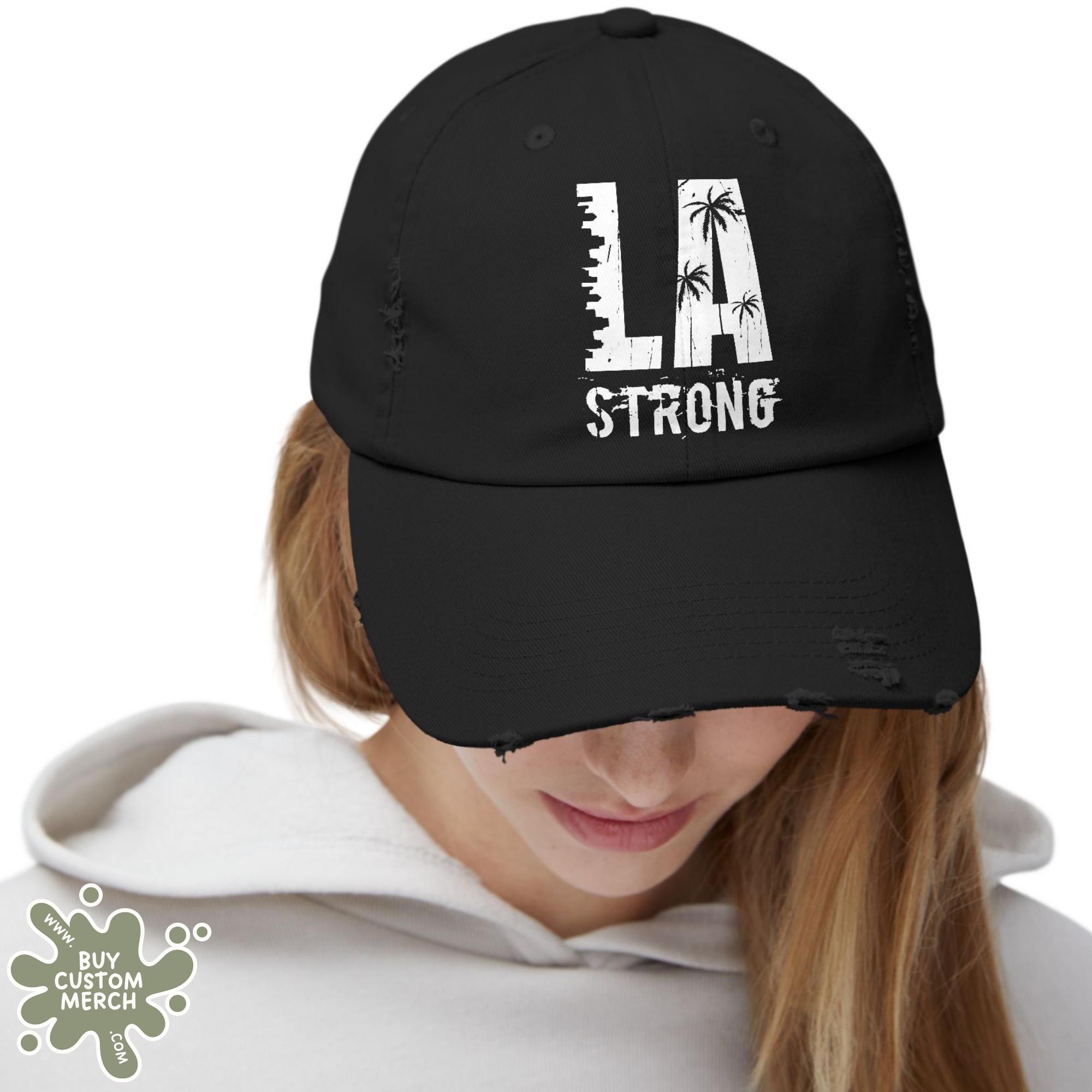 LA Strong Distressed Unisex Cap - Casual Streetwear Hat for Men & Women