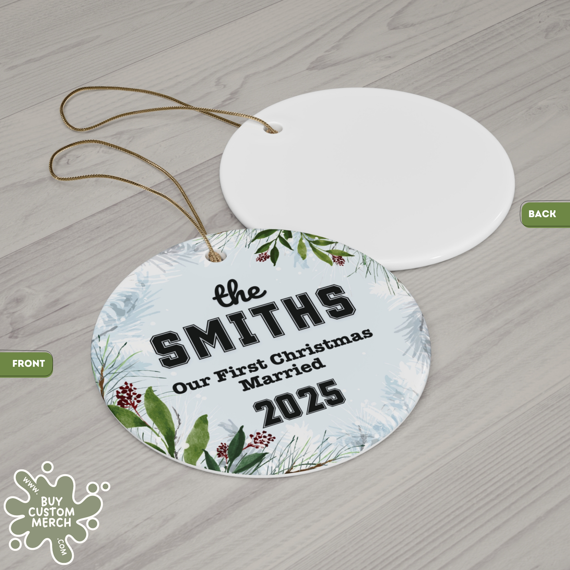 Personalized Family Christmas Ornament - Custom Last Name Holiday Ornament