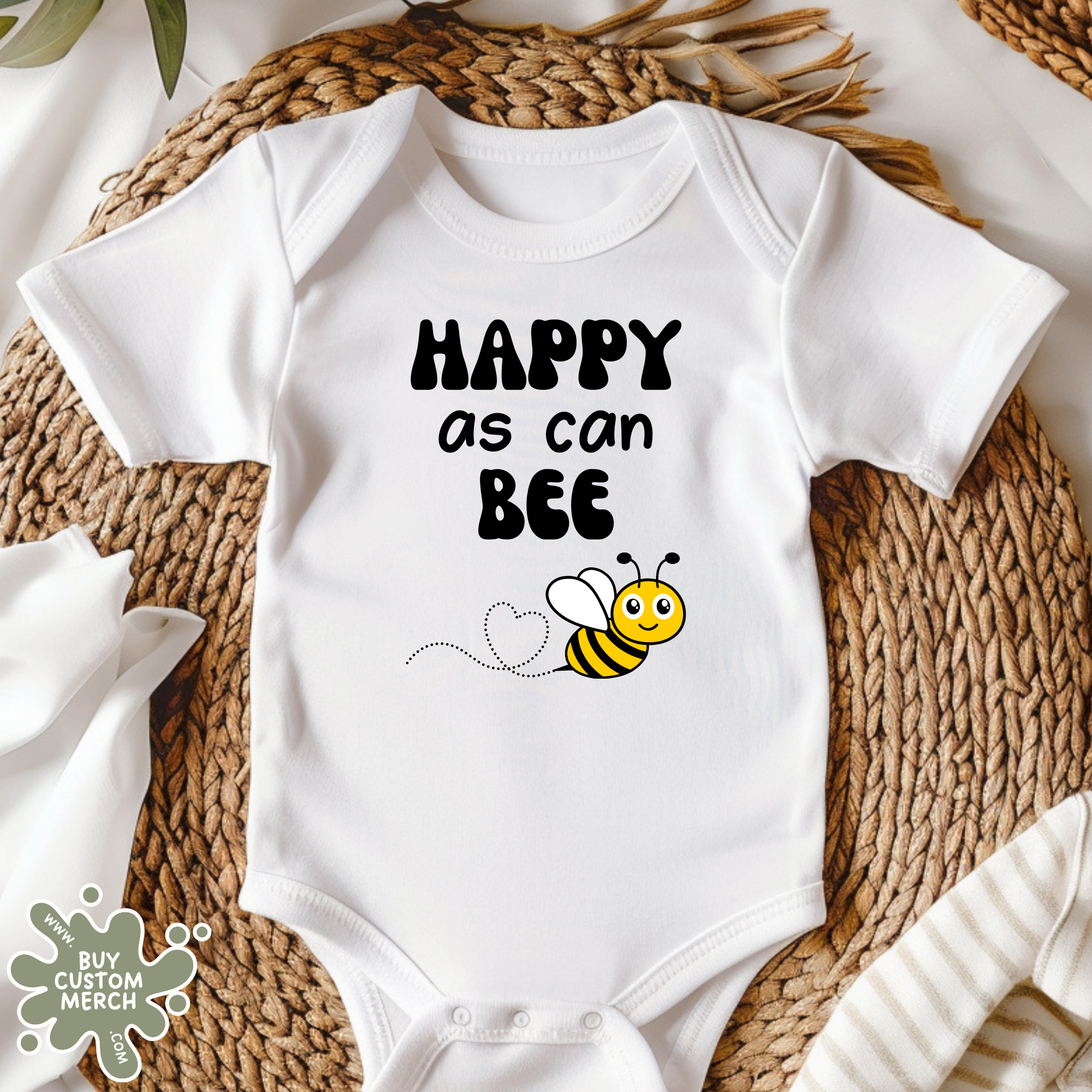 Happy As Can Bee Baby Onesie
