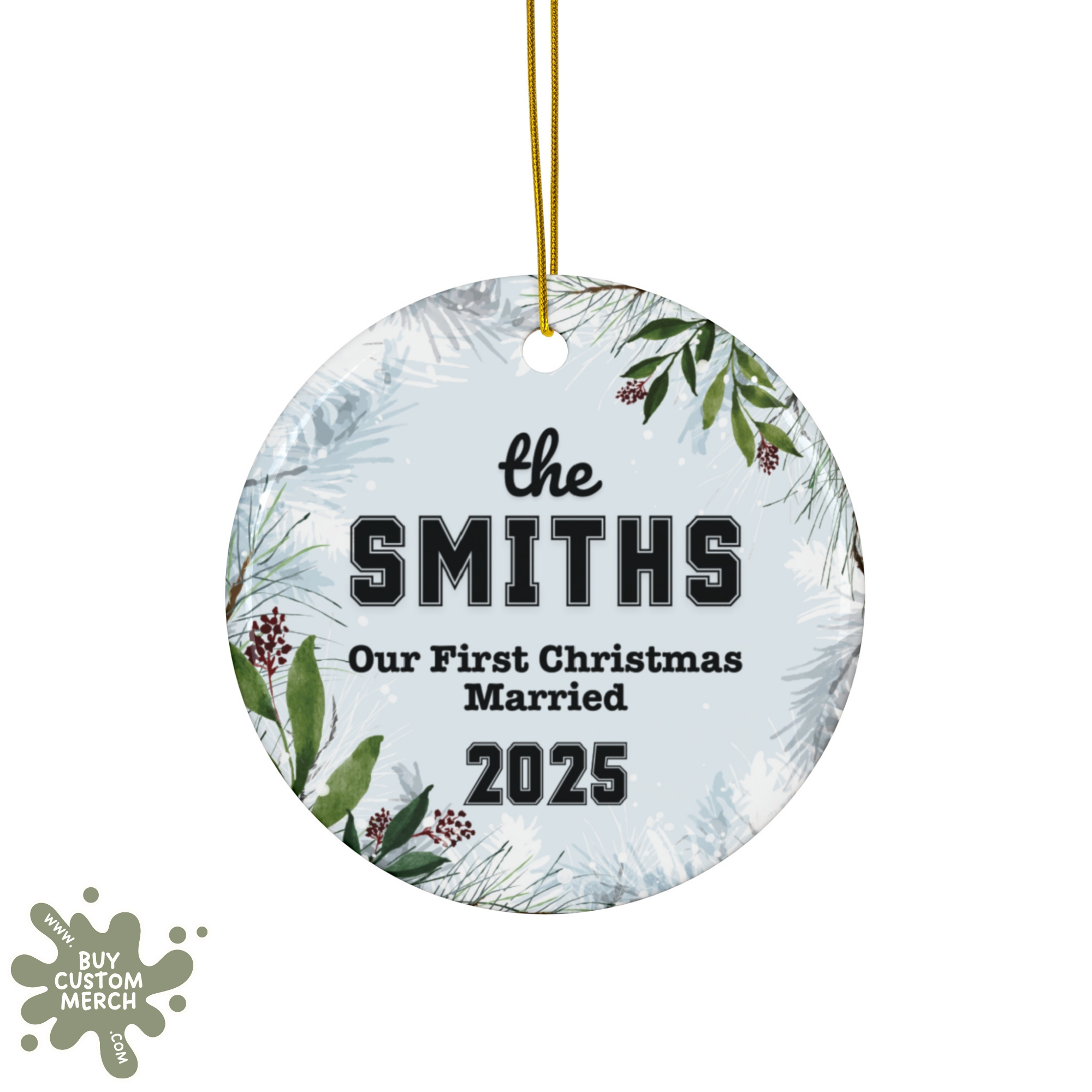 Personalized Family Christmas Ornament - Custom Last Name Holiday Ornament