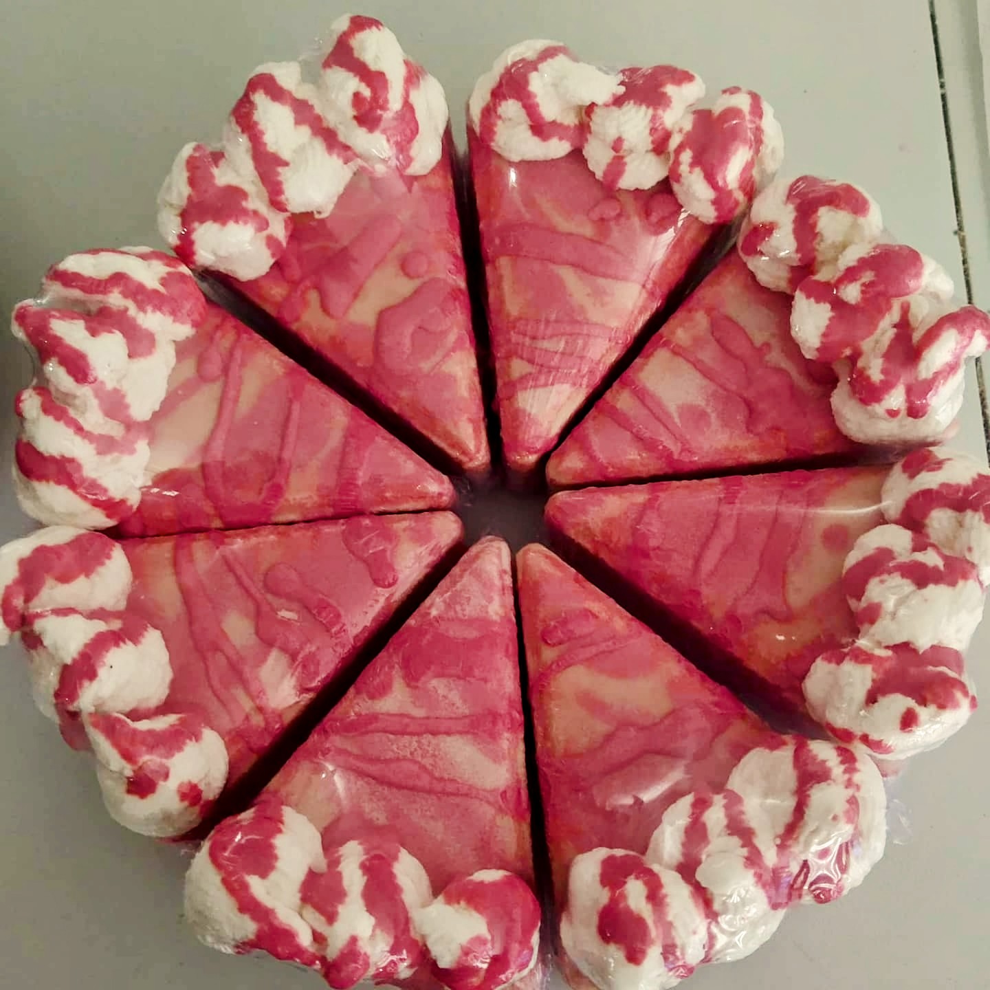 Strawberry Short Cake Pie Slice Bath Bomb with Whipped Soap and Cocoa Butter Drizzle