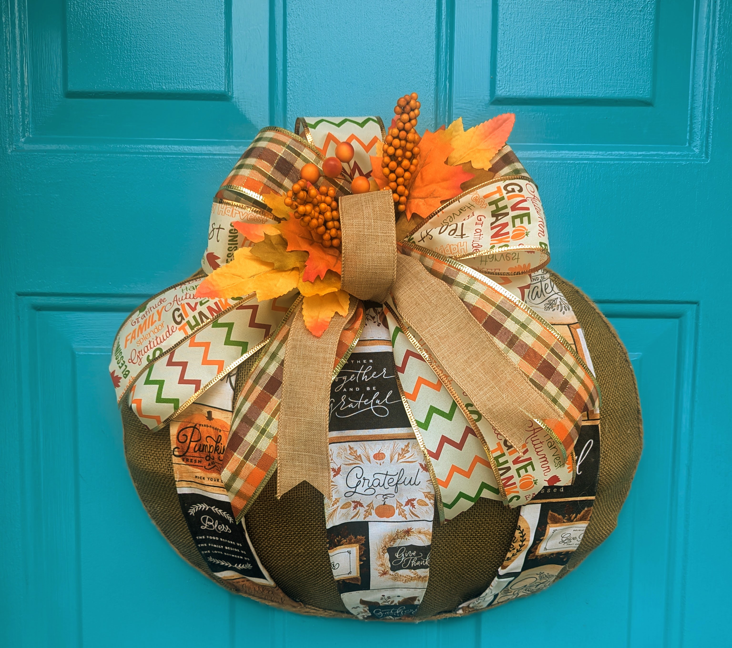 Fall-Themed Front Door Wreath