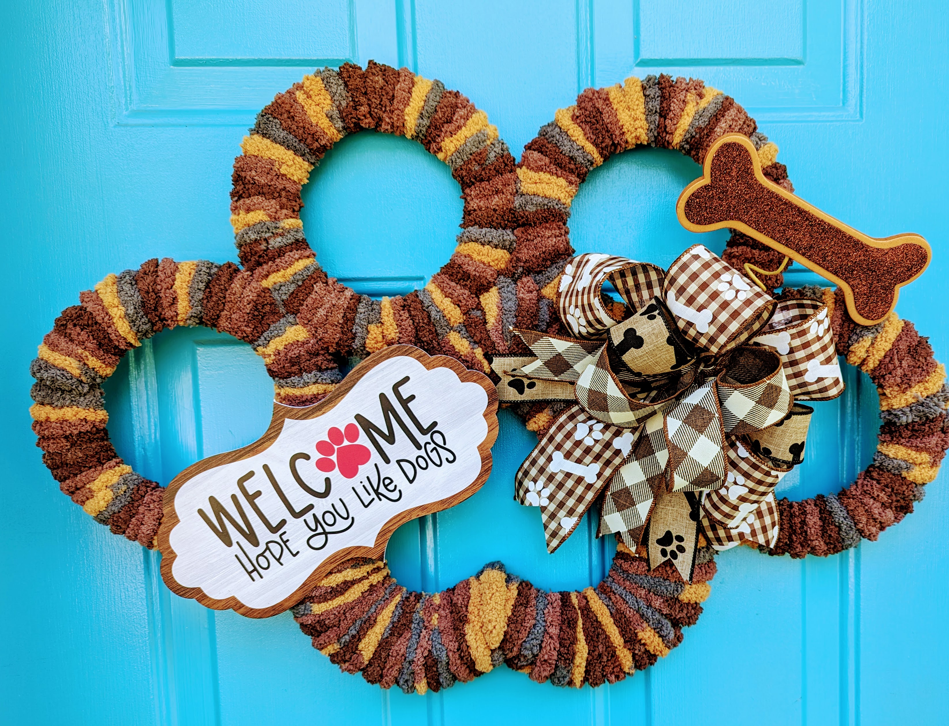 Dog-Themed Door Wreath