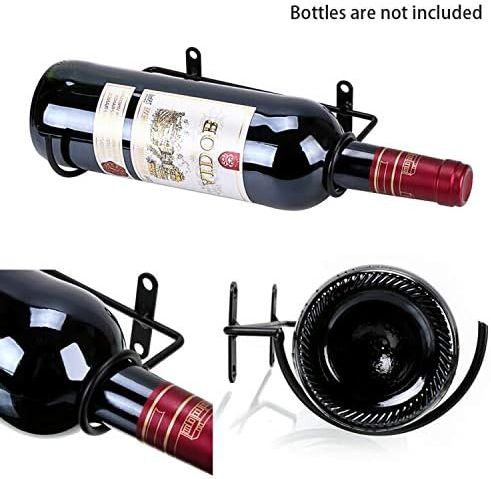 Set of 6 Wall Mounted Wine Rack Holders - Metal Wine Bottle Display Holder with Hardware, Wall Hanging Red Wine Bottle Organizer Racks for Storage Beverages/Liquor Bottle