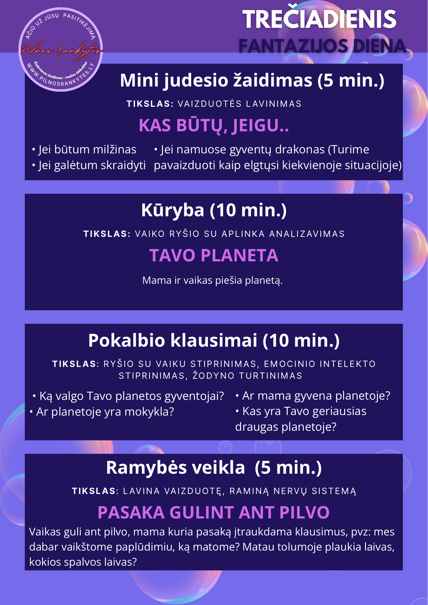 Savaitės veiklų planas su vaiku SPAUSDINIMUI (pirmadienis-penktadienis)