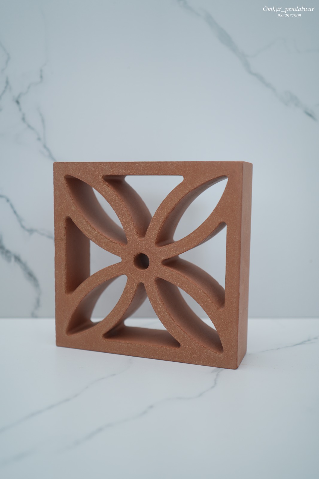 Flower Terracotta Jali 8.5x8.5x2.5 inch