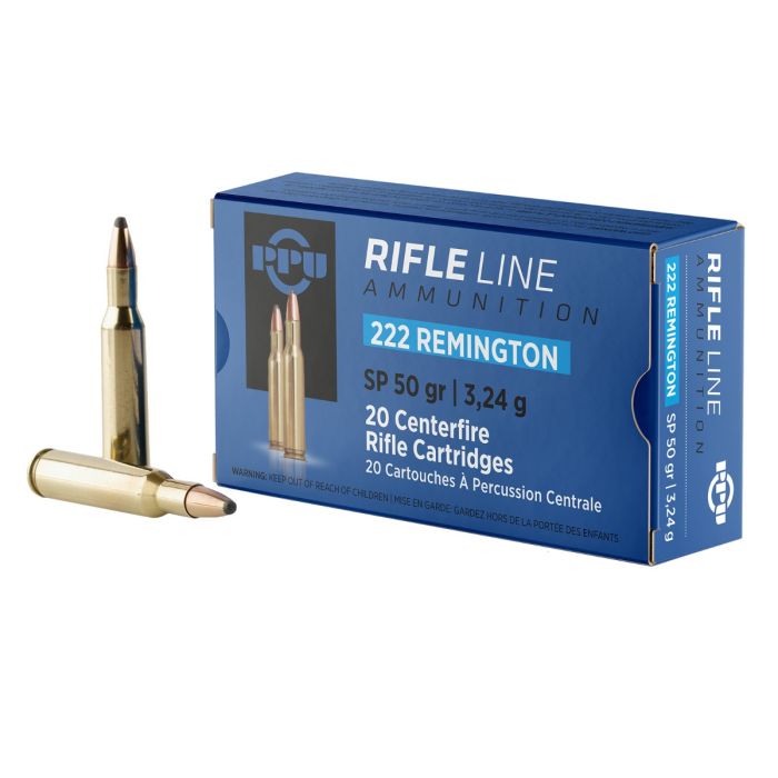 .222 Remington SP 50gr PPU Prvi Partizan Rifle Ammunition
