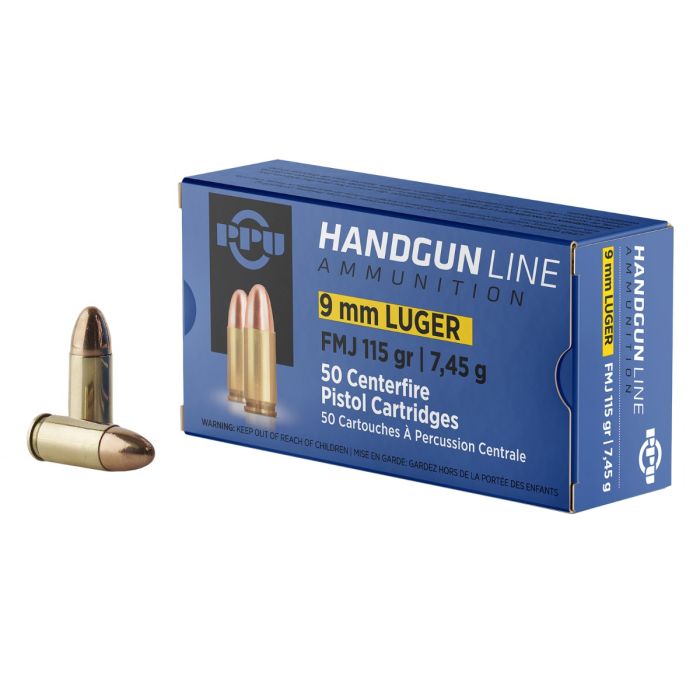 PPU 9mm 115gr Ammunition