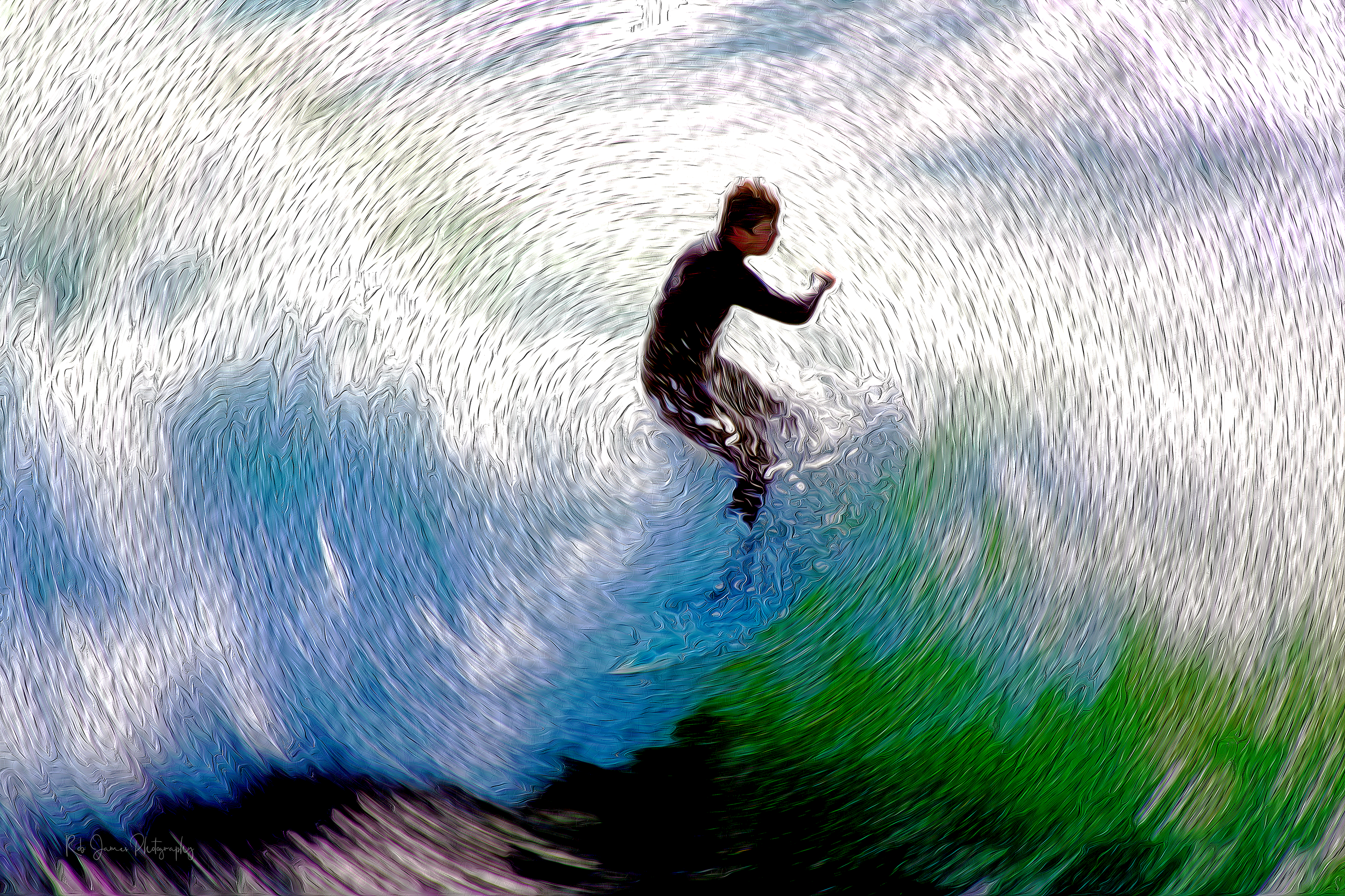 Surfer in Abstract