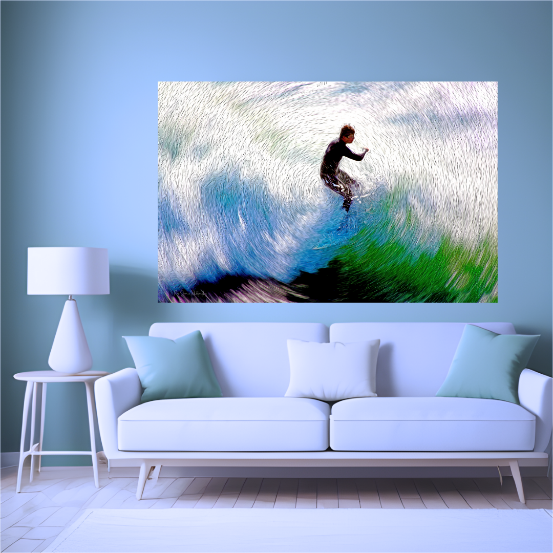 Surfer in Abstract