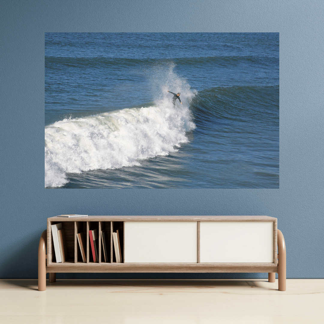 Ocean Wave Surfing Wall Art