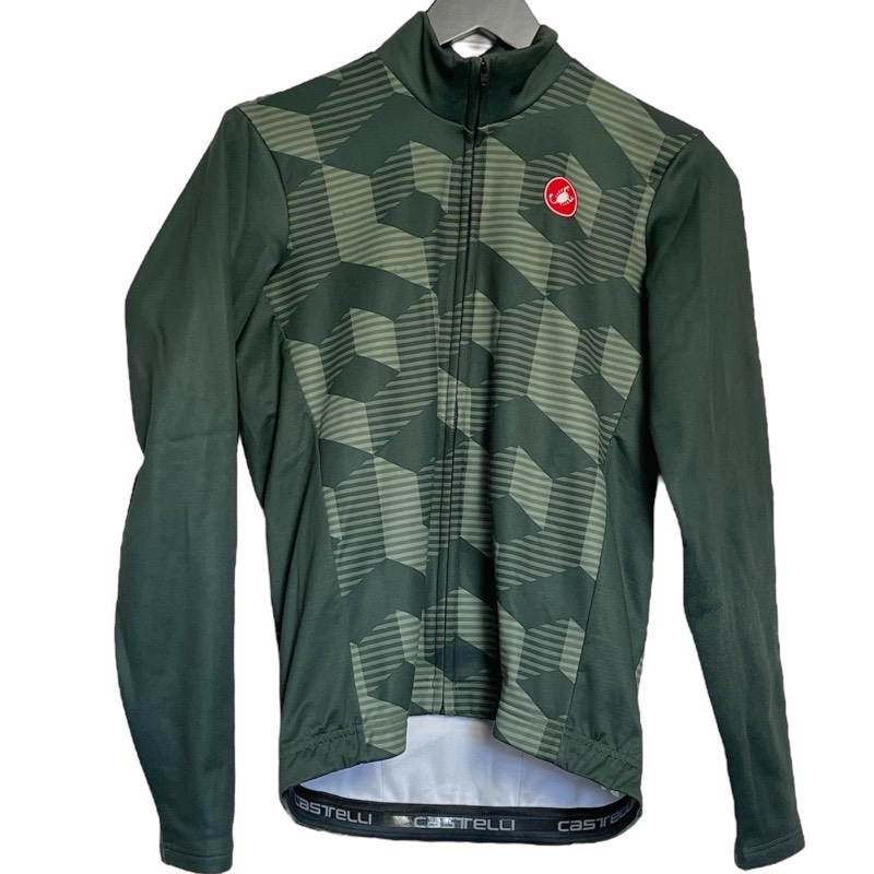 Castelli Cubi Mens Full Zip Jersey - Military Green large