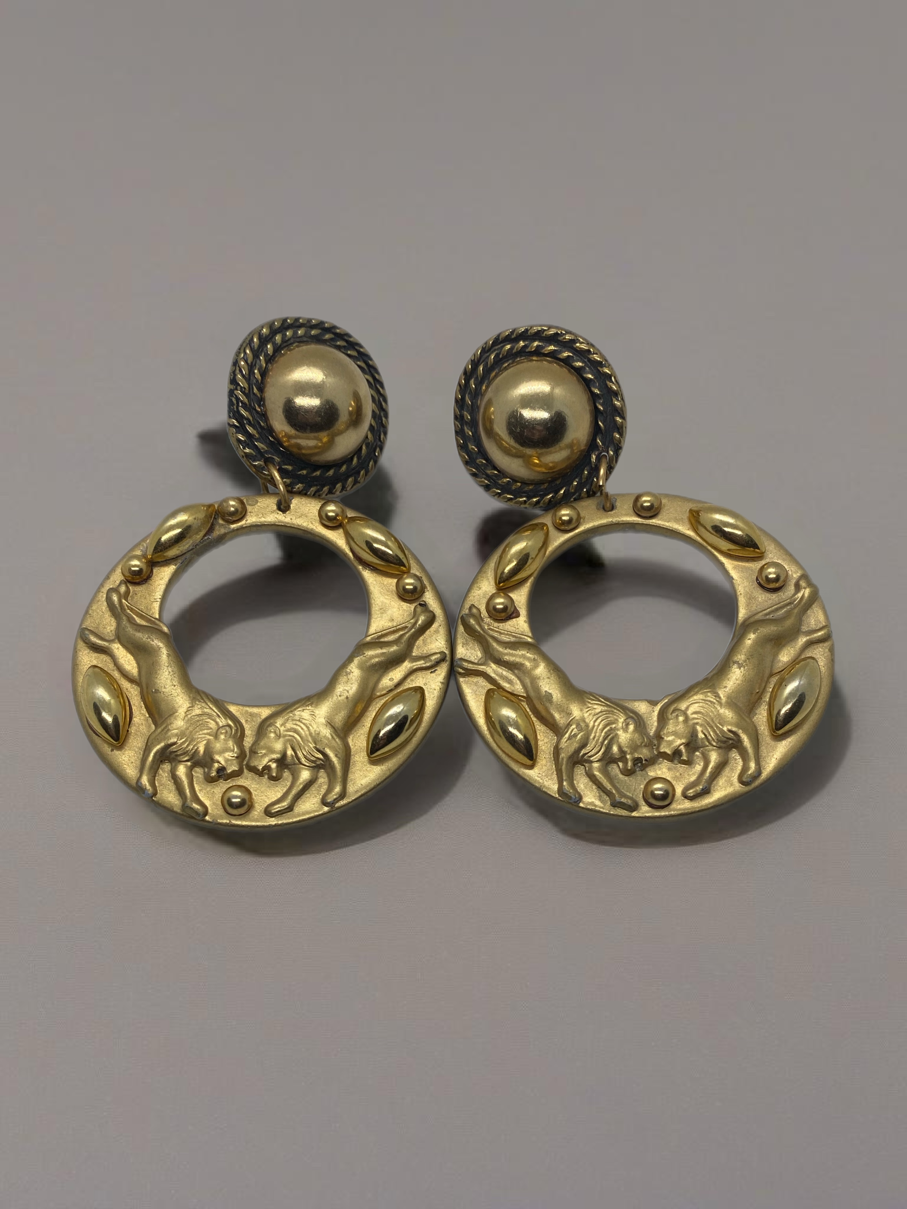 Vintage Jeff Lieb Runway Designer Signed Unique Clip Earrings One of a Kind