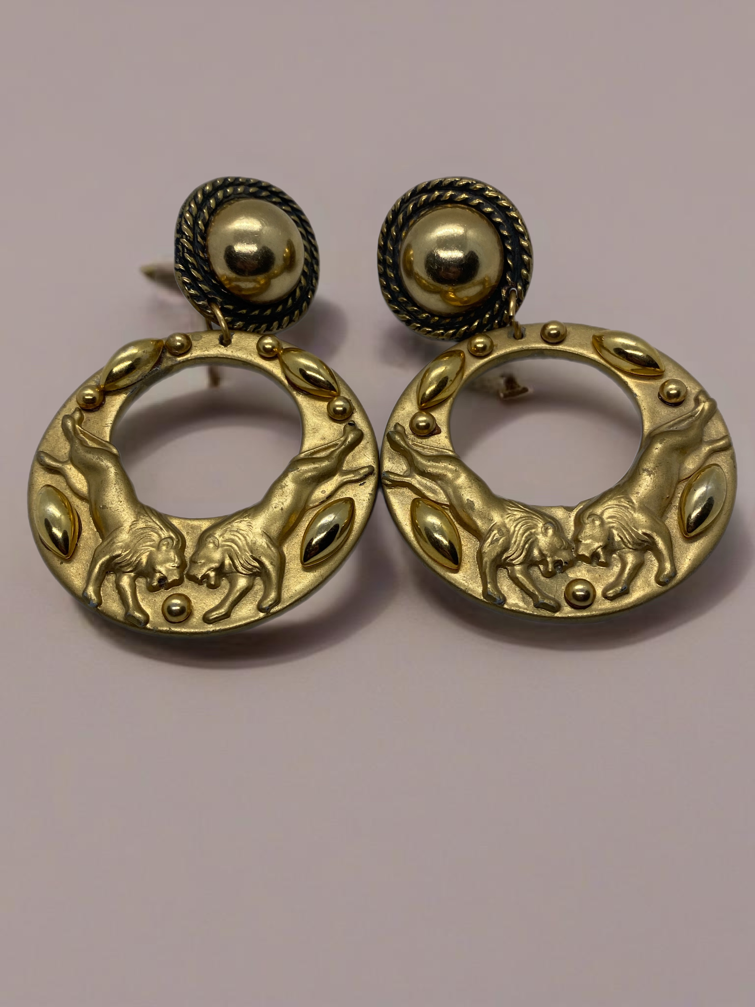 Vintage Jeff Lieb Runway Designer Signed Unique Clip Earrings One of a Kind