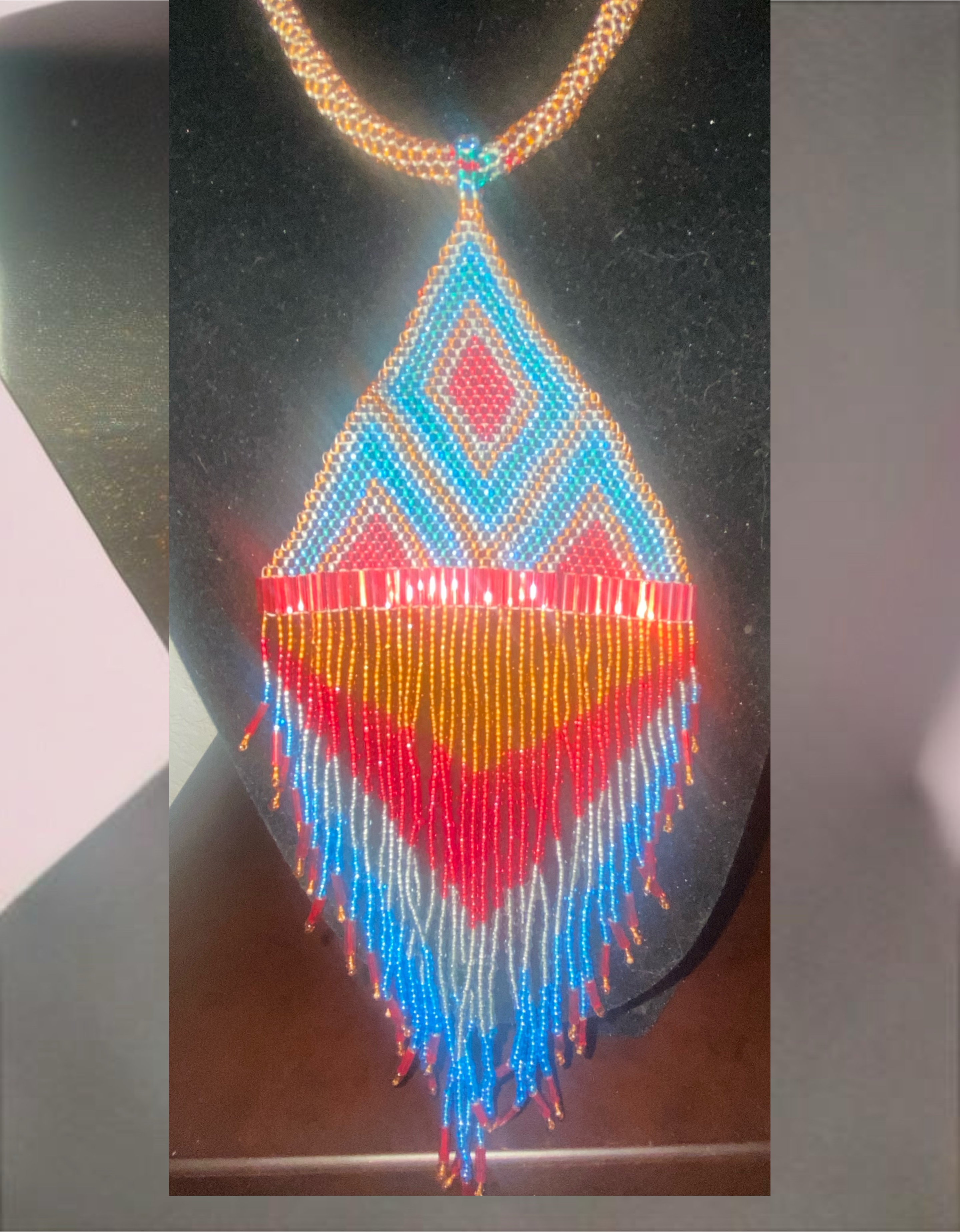 Hopi Handmade Beaded Necklace and Earrings Set – Native American 