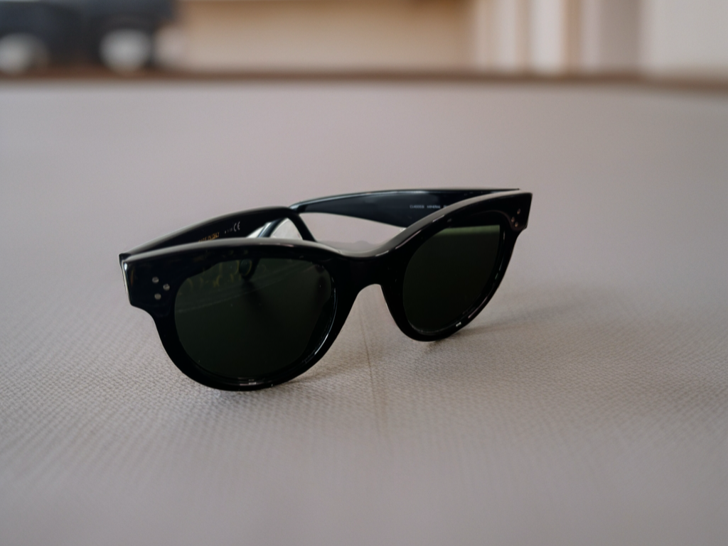 Celine Havana Black Sunglasses Classic Cat-Eye/Glossy Acetate Excellent Conditio