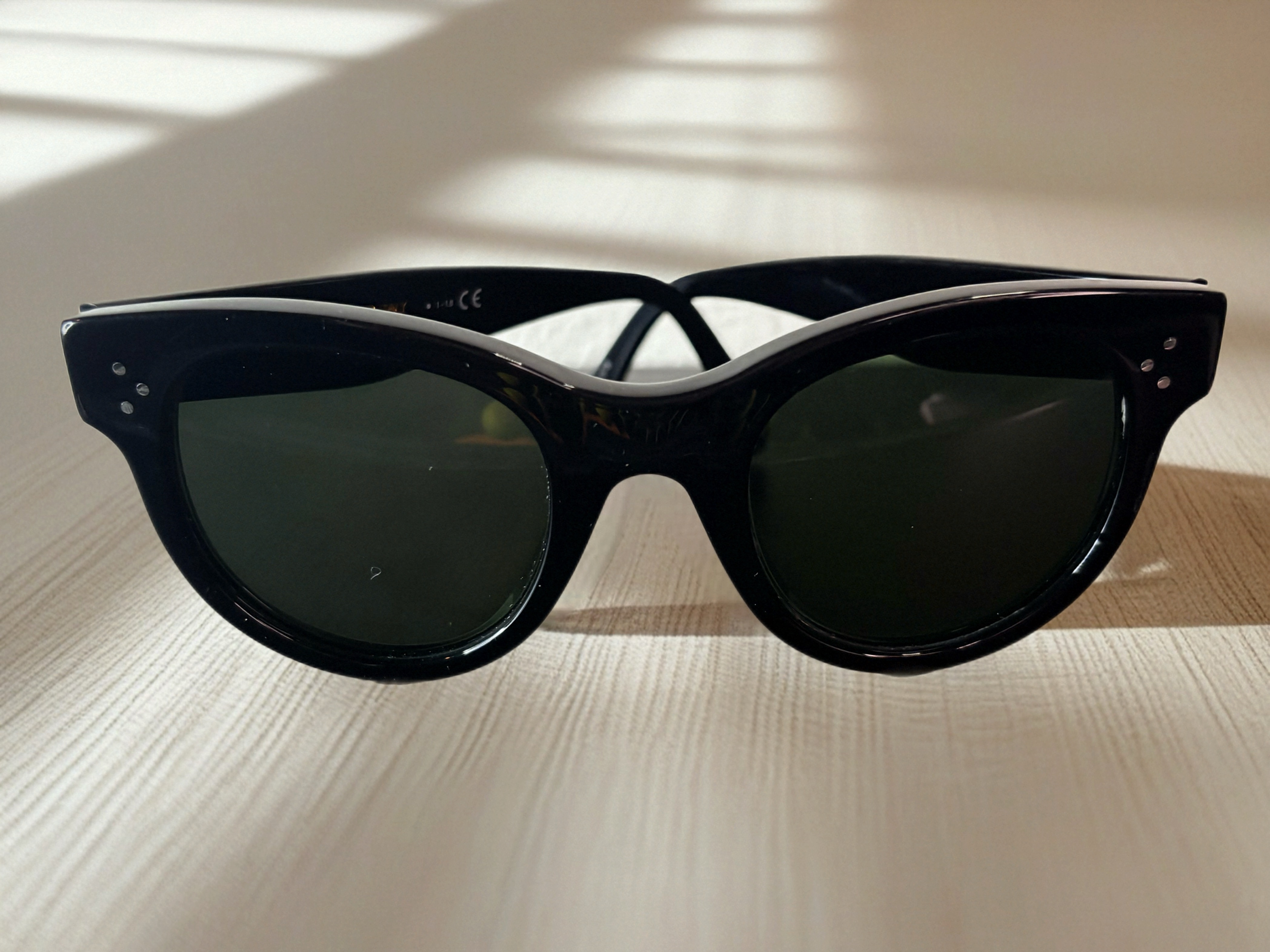 Celine Havana Black Sunglasses Classic Cat-Eye/Glossy Acetate Excellent Conditio