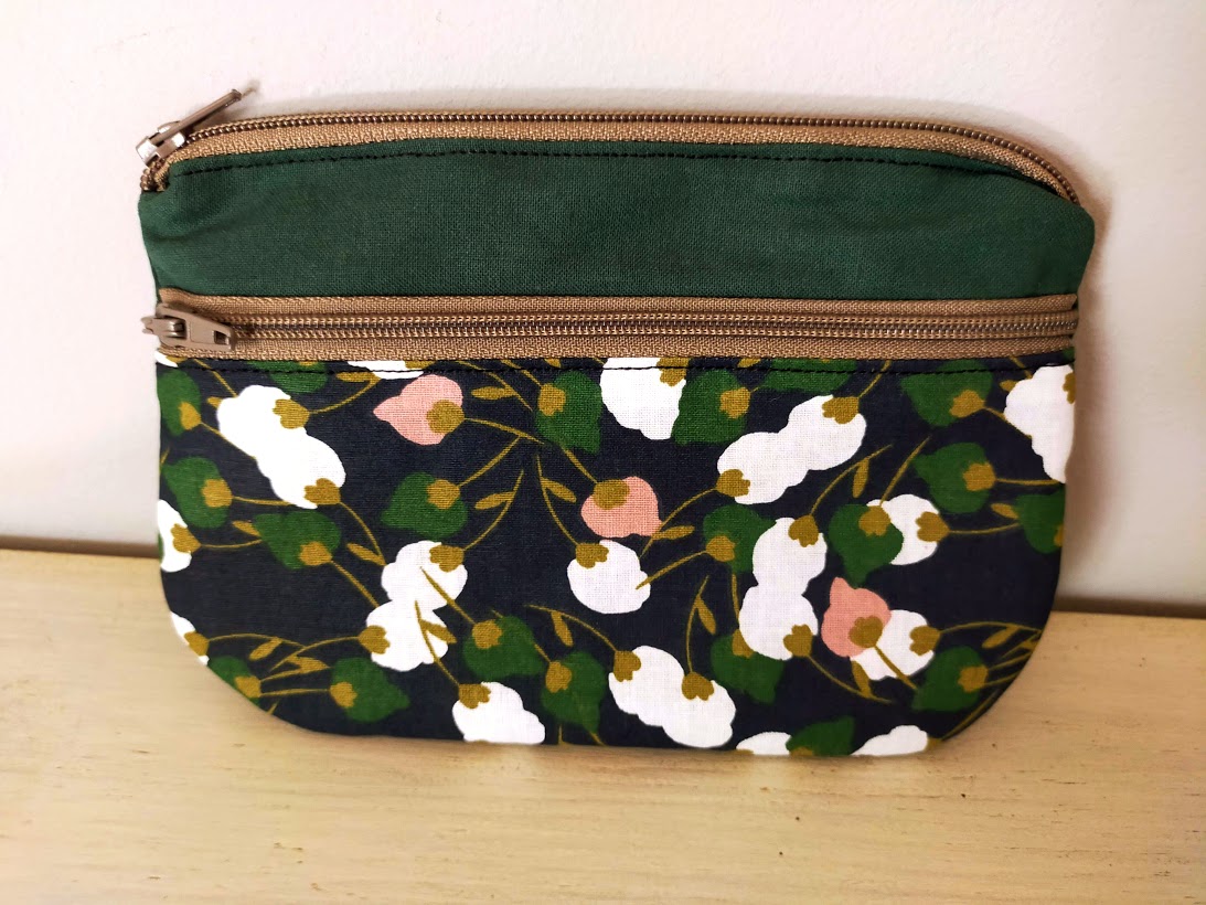 Porte monnaie /  porte cartes LAURA pour femme tissu fleur